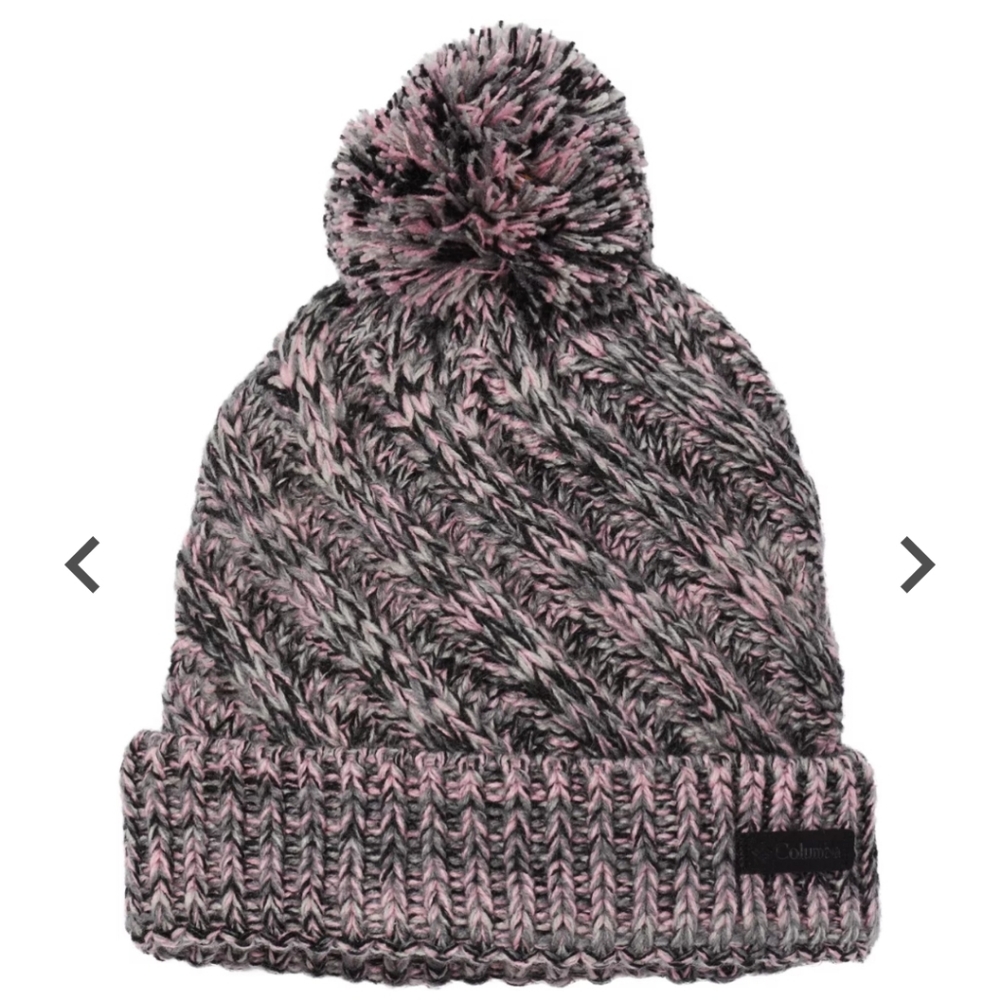 Columbia fleece lined cable-knit pom beanie, youth OS, NWT